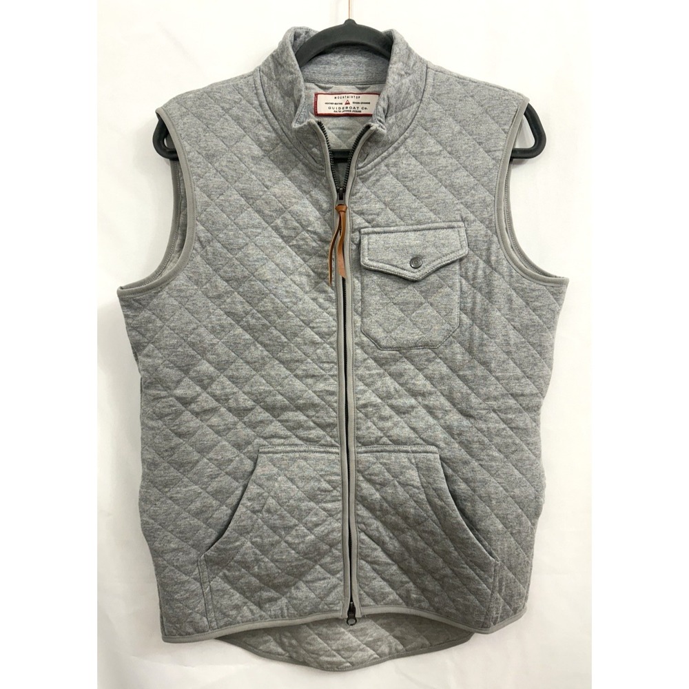 Guideboat Co Mountaintop Quilted Japanese Jacquard Gray Vest Mens Size S